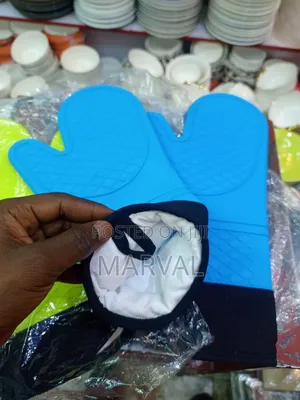 A Pair of Oven Silicon and Cotton Made Gloves