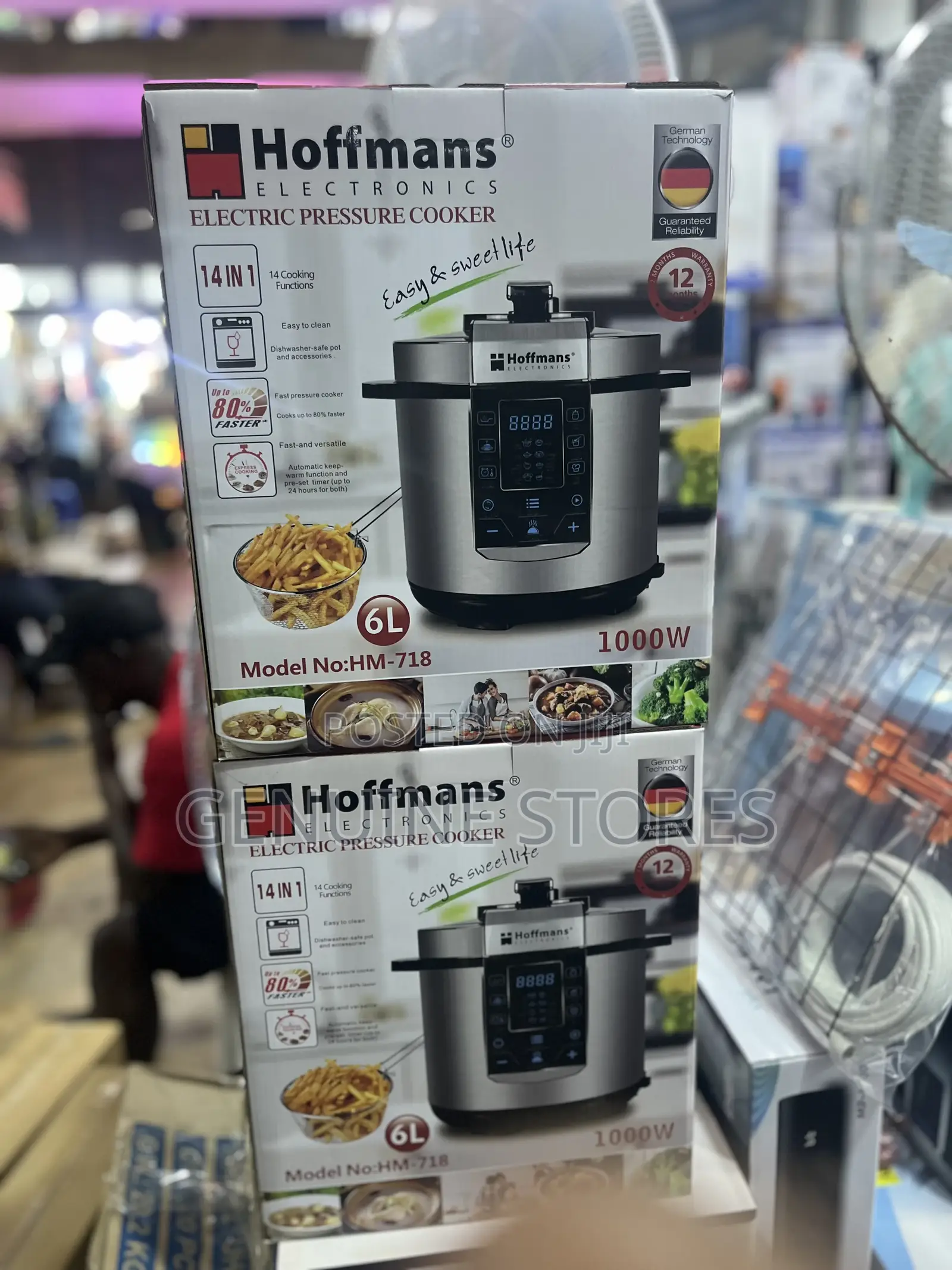 Hoffmans Electric Pressure Cooker of 6l Using Steam.