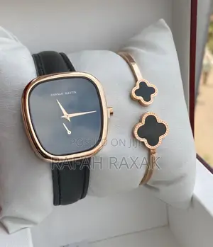 Original Women’S Gold/Black Hannah Martin Watch And Bangle