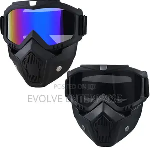 Motorcycle Helmet Riding Goggles Glasses With Removable Face Mask