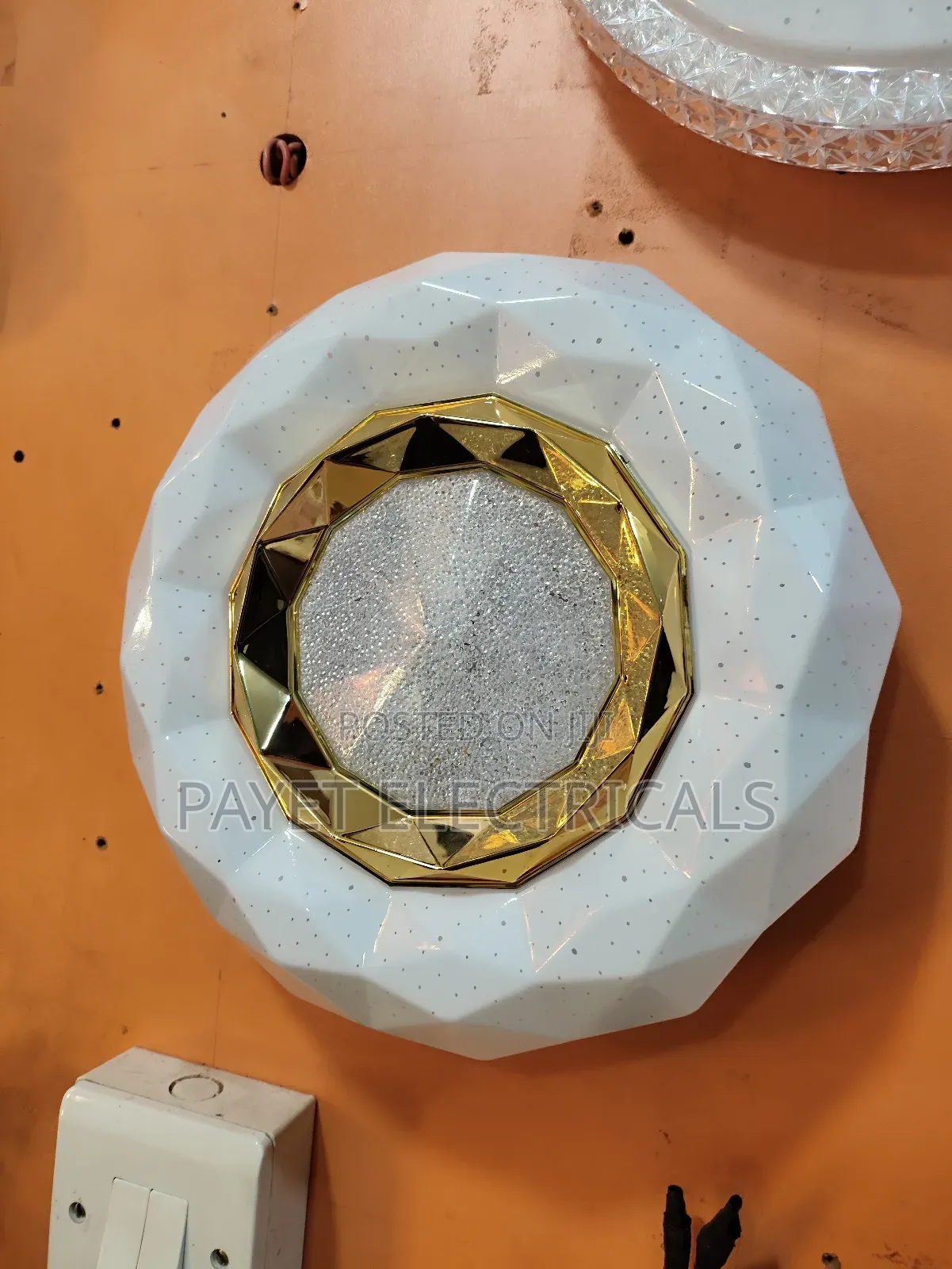 Gold and White Ceiling Light