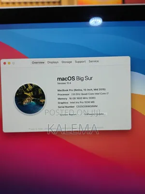 Laptop Apple MacBook Pro 16GB Intel Core I7 SSD 1T