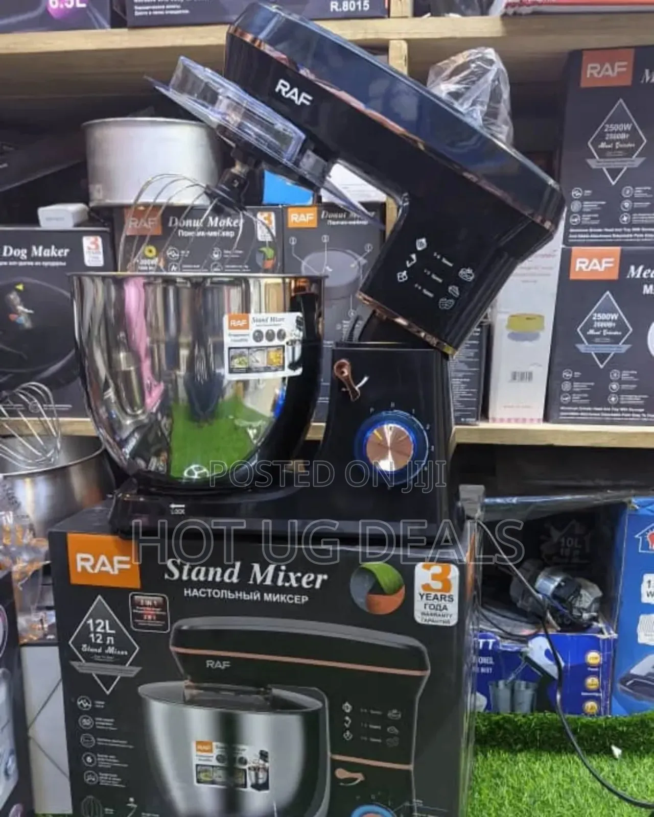 Raf 12  Litres Electric Stand Mixer Stainless Steel With Dough Hook