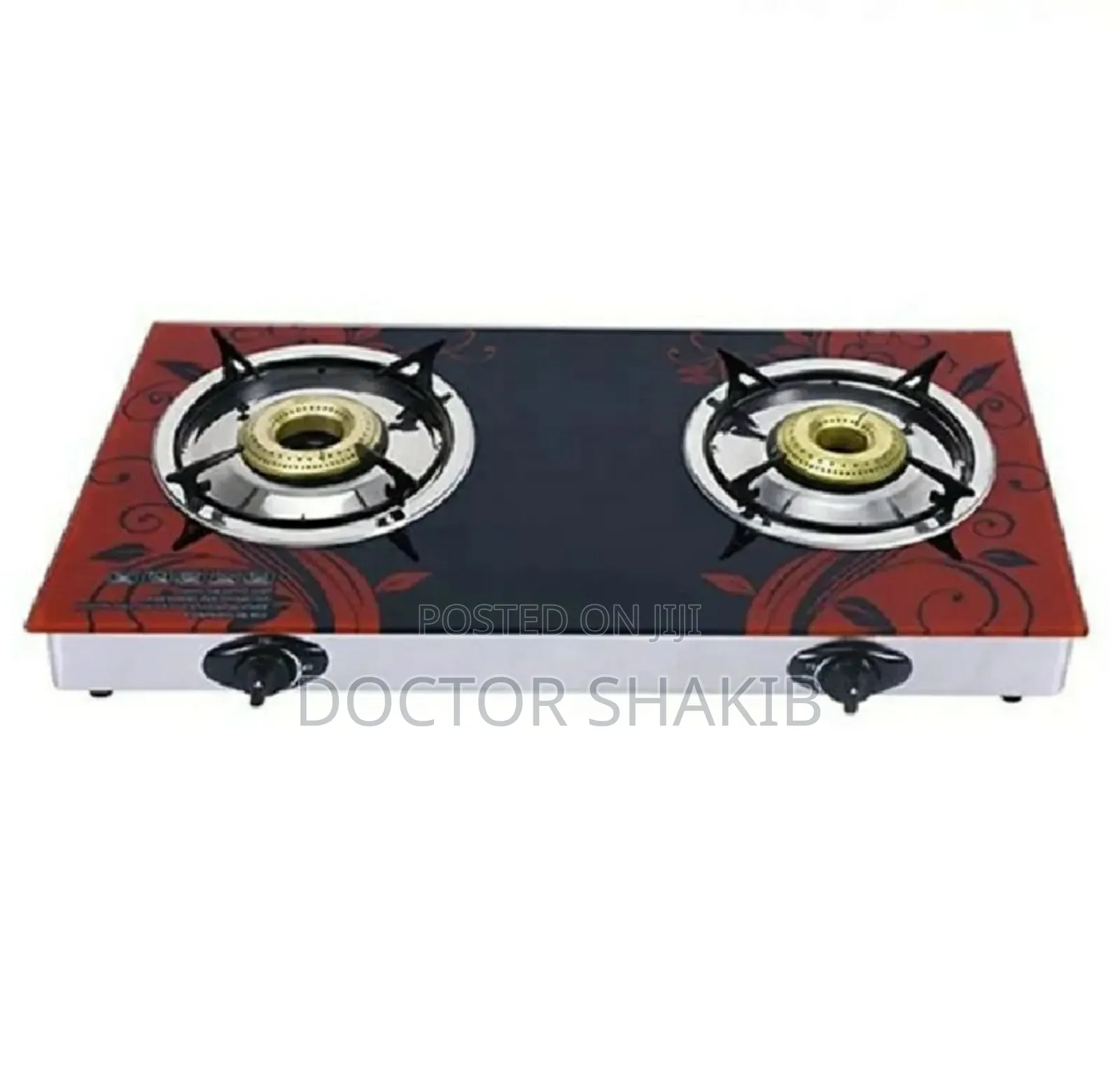 New Pixel Double Burner Glass Gas Stove With Automatic Ignition