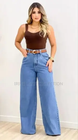 Ladies Wide Keg Jeans