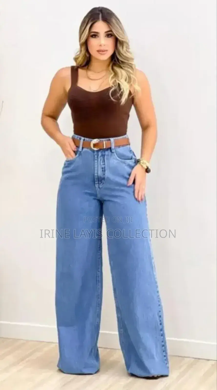Ladies Wide Keg Jeans