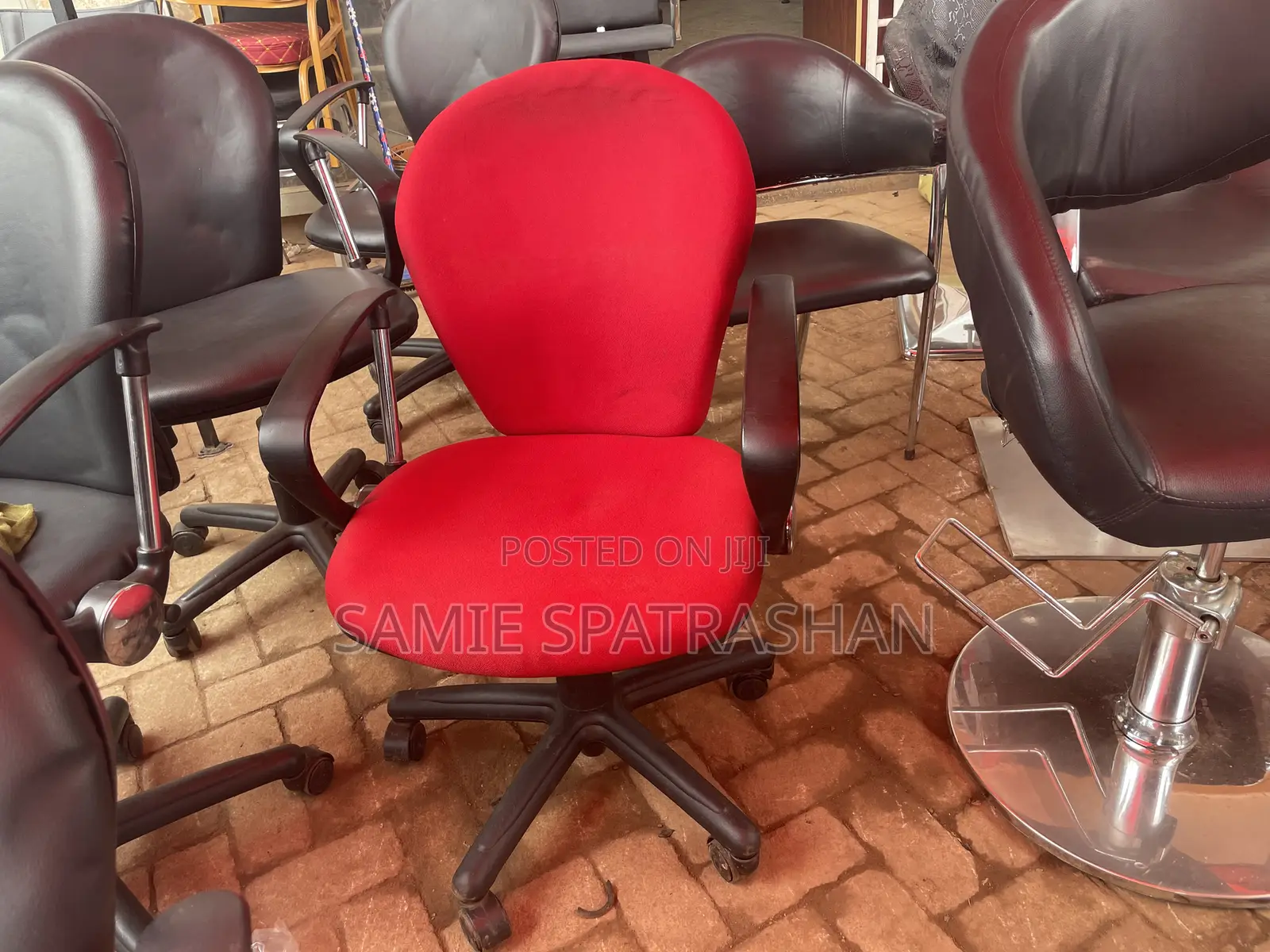 Red Rotating Office Chair