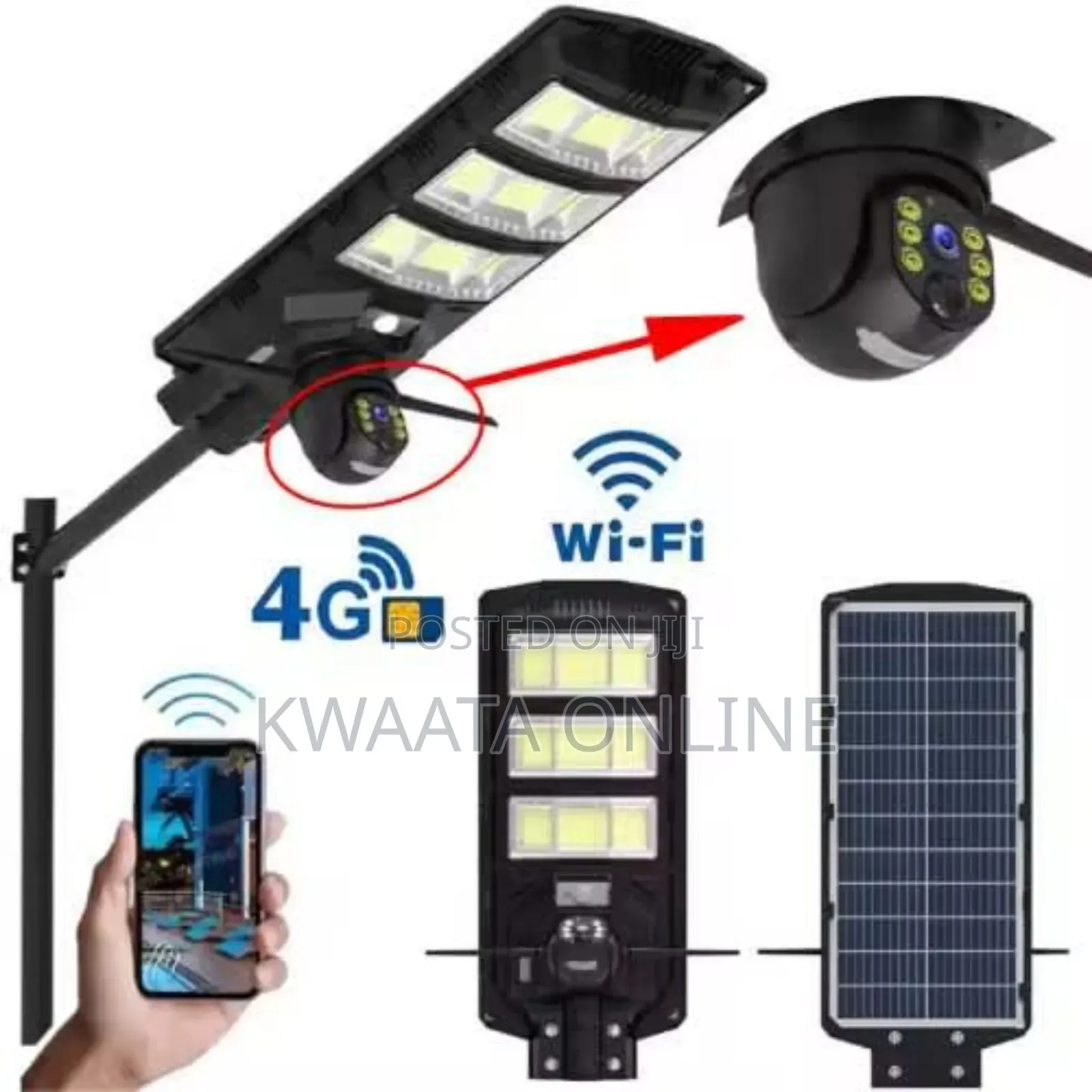 2 In1 Ai Wi-Fi Solar Camera +Street Solar Floodlight- 450w