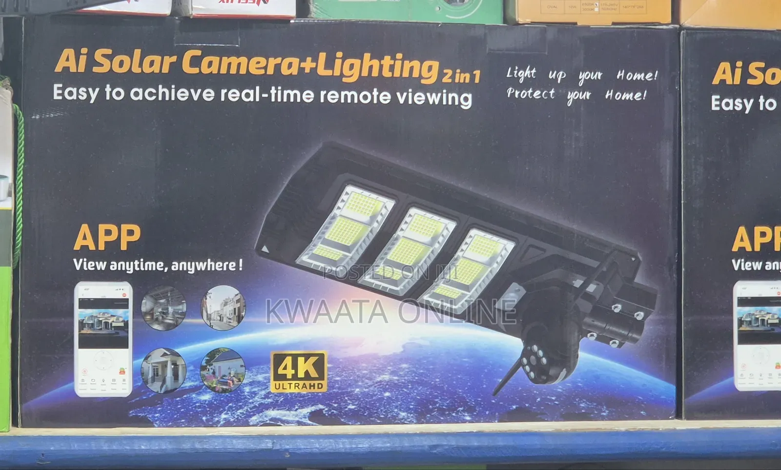 2 In1 Ai Wi-Fi Solar Camera +Street Solar Floodlight- 450w