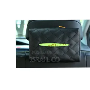 Black Leather Car Tissue Holder.