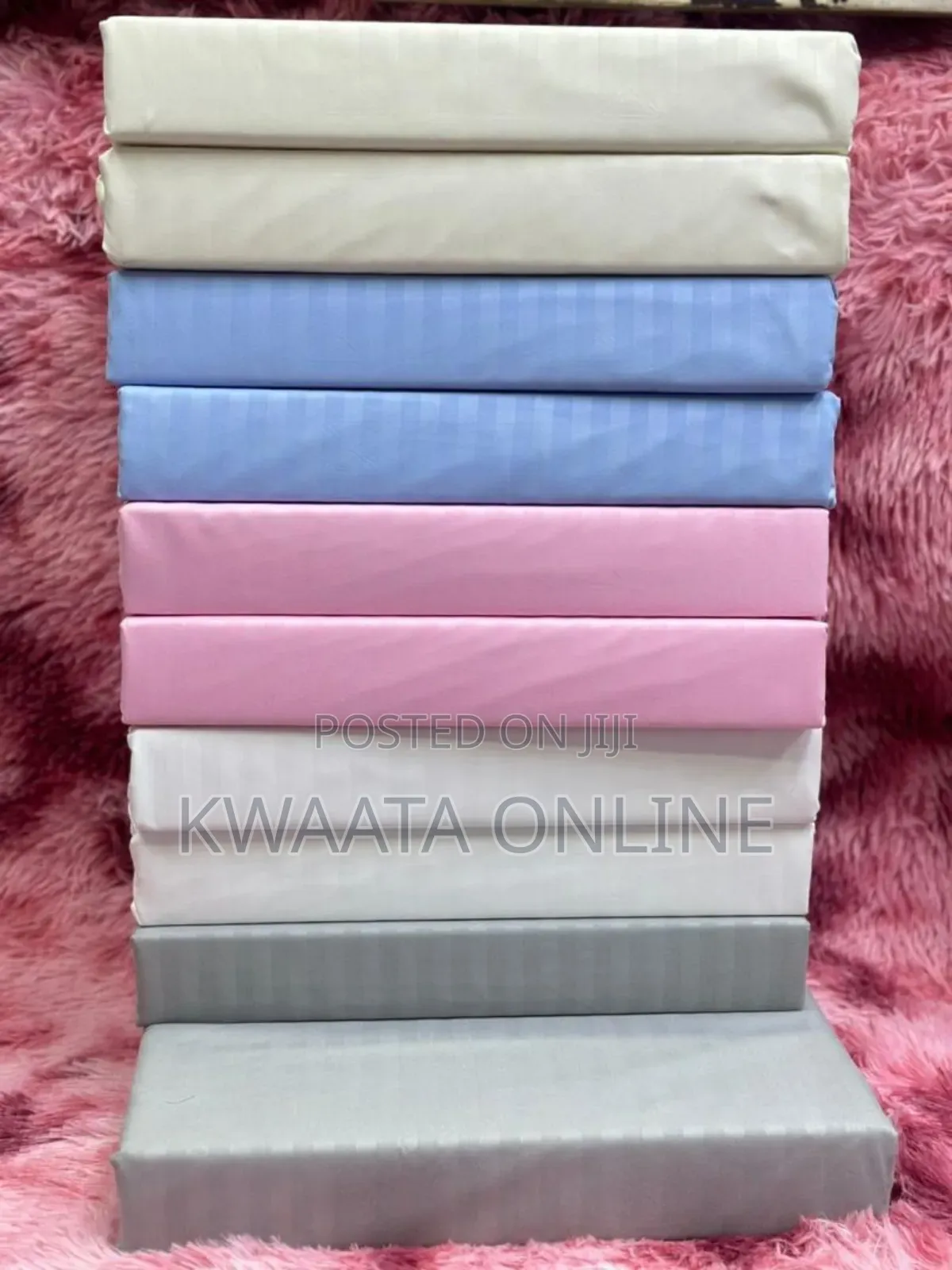 4 PC Set Star Luxe Hotel Bedsheets (6x6) King Size Striped Textured