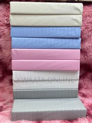 4 PC Set Star Luxe Hotel Bedsheets (6x6) King Size Striped Textured