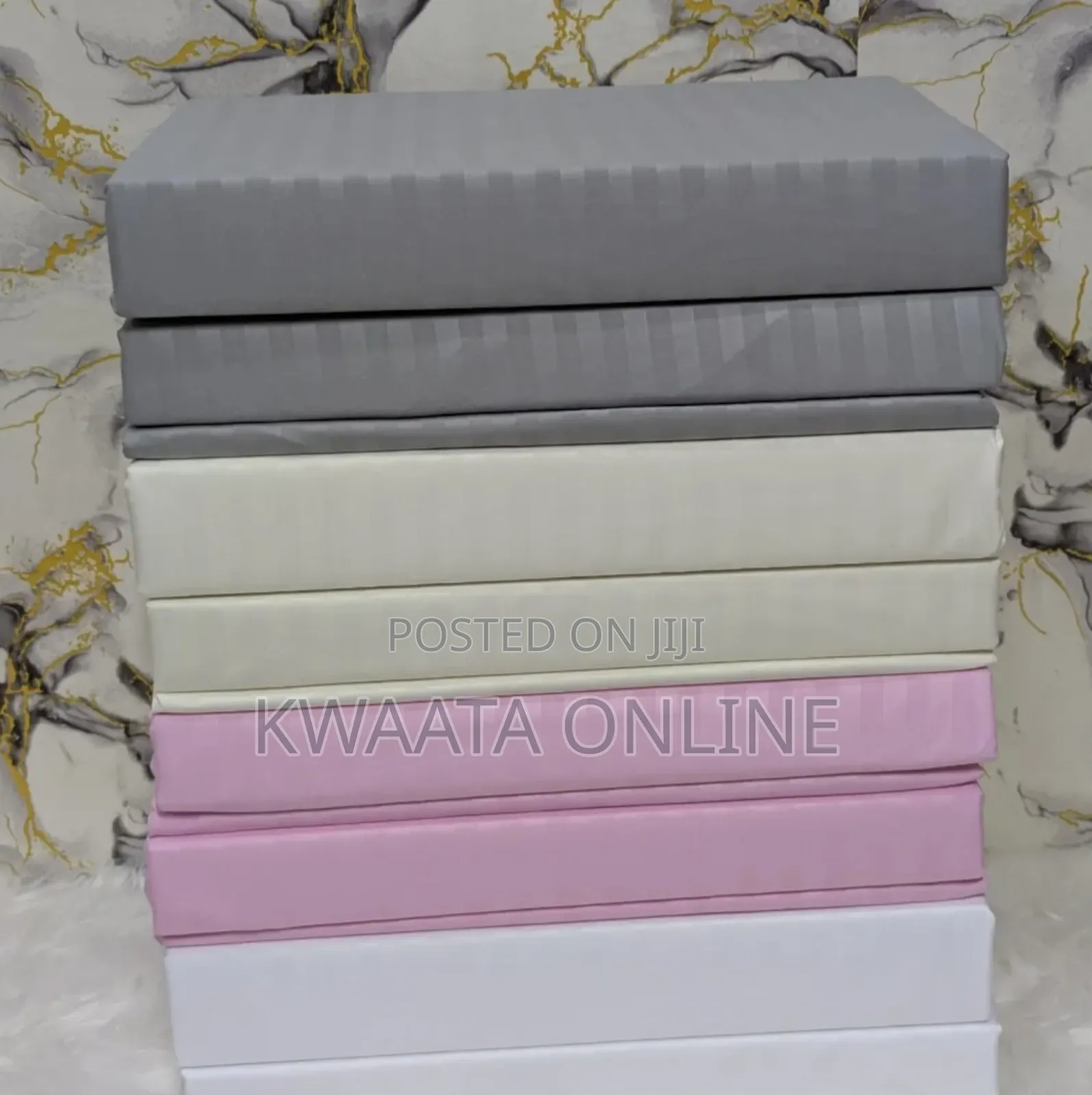 4 PC Set Star Luxe Hotel Bedsheets (6x6) King Size Striped Textured