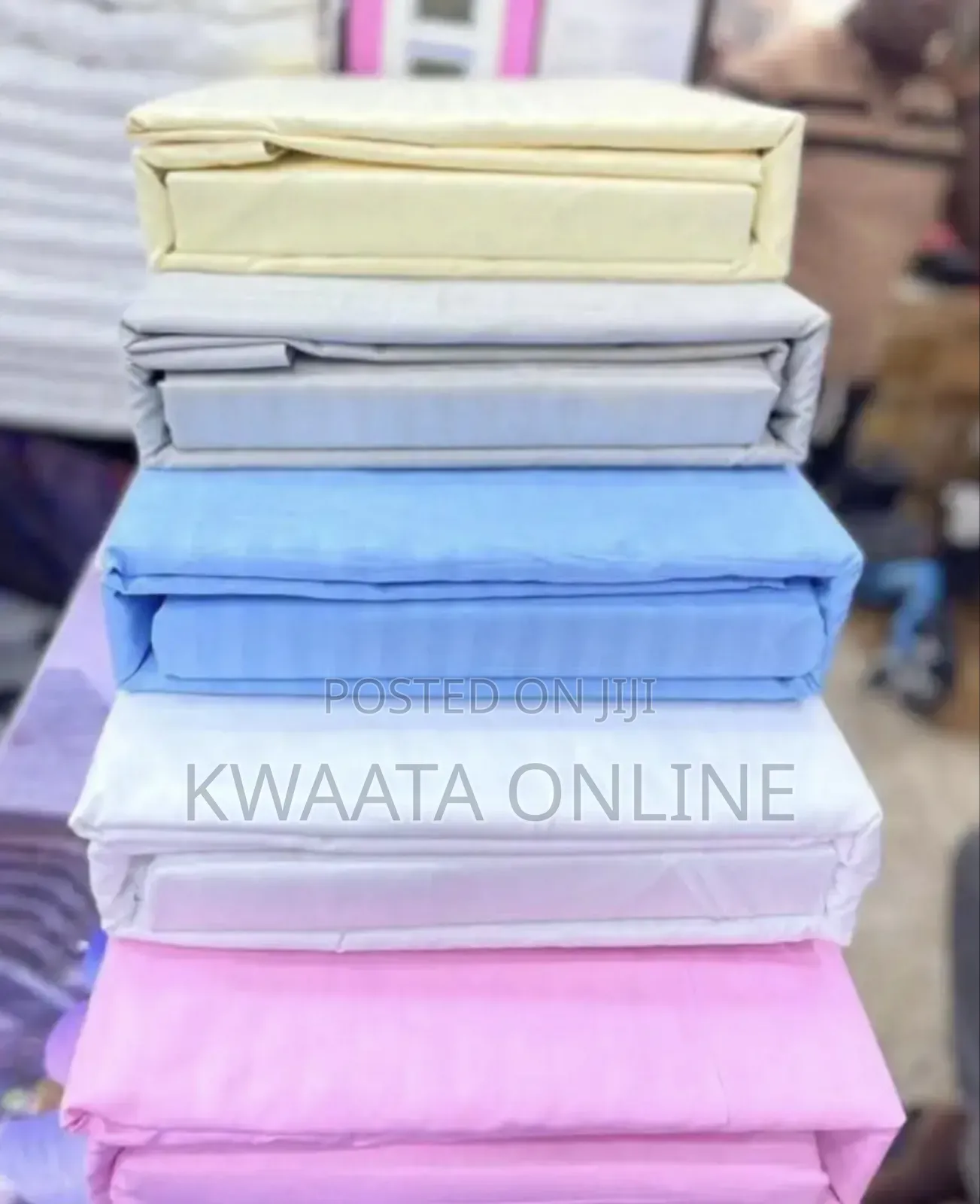 4 PC Set Star Luxe Hotel Bedsheets (6x6) King Size Striped Textured