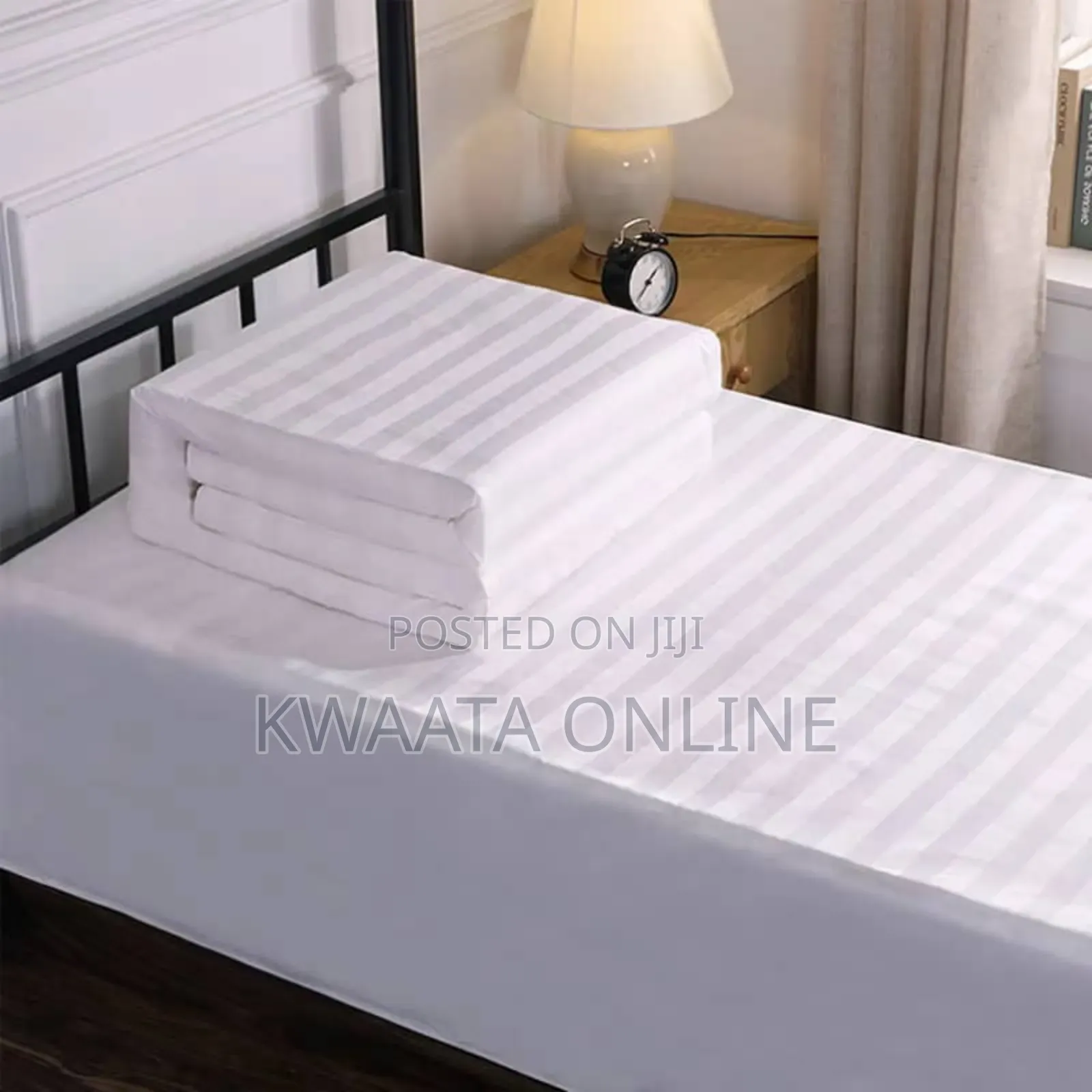 4 PC Set Star Luxe Hotel Bedsheets (6x6) King Size Striped Textured