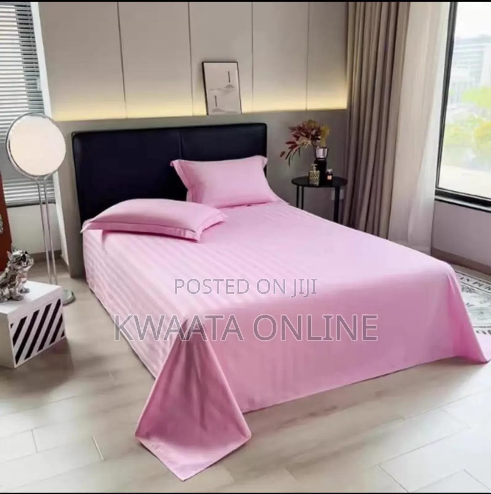 4 PC Set Star Luxe Hotel Bedsheets (6x6) King Size Striped Textured