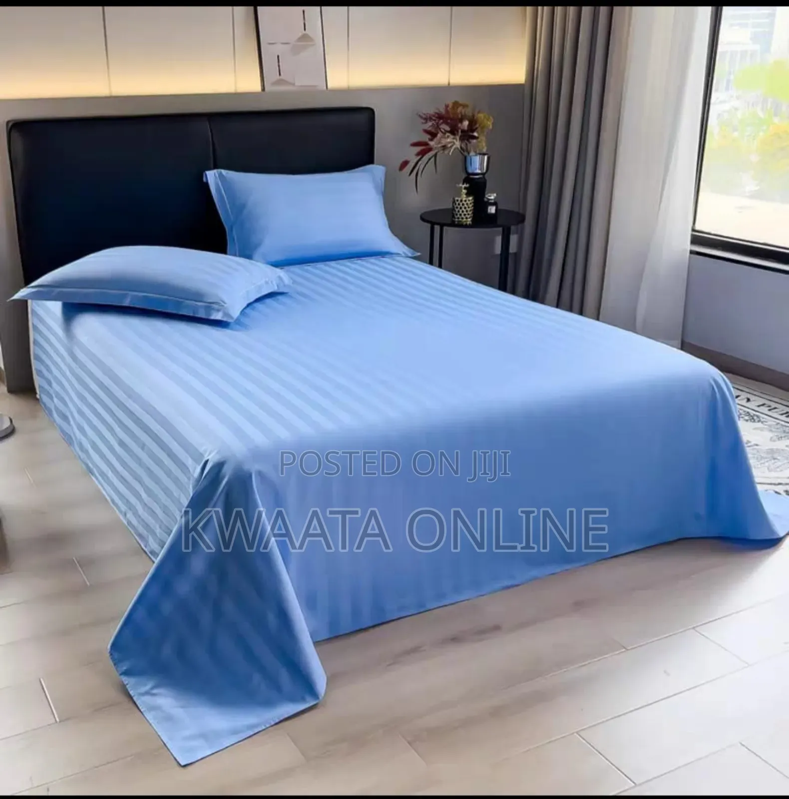 4 PC Set Star Luxe Hotel Bedsheets (6x6) King Size Striped Textured