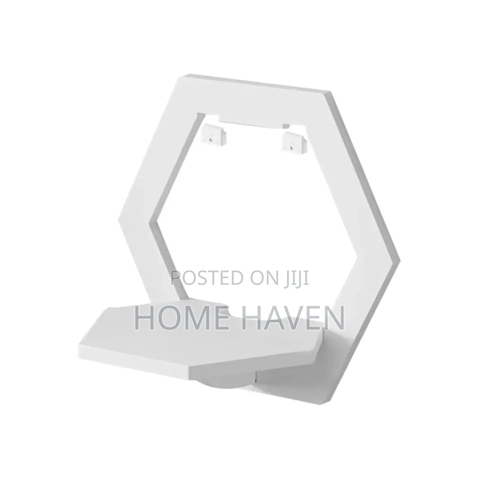 White Wall Mounted Hexagonal Floating Shelve