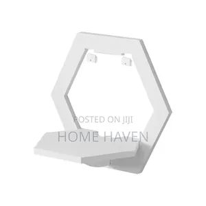 White Wall Mounted Hexagonal Floating Shelve