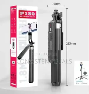 180cm Tall /1.8m Selfie Stick With Rotating Pan Tilt