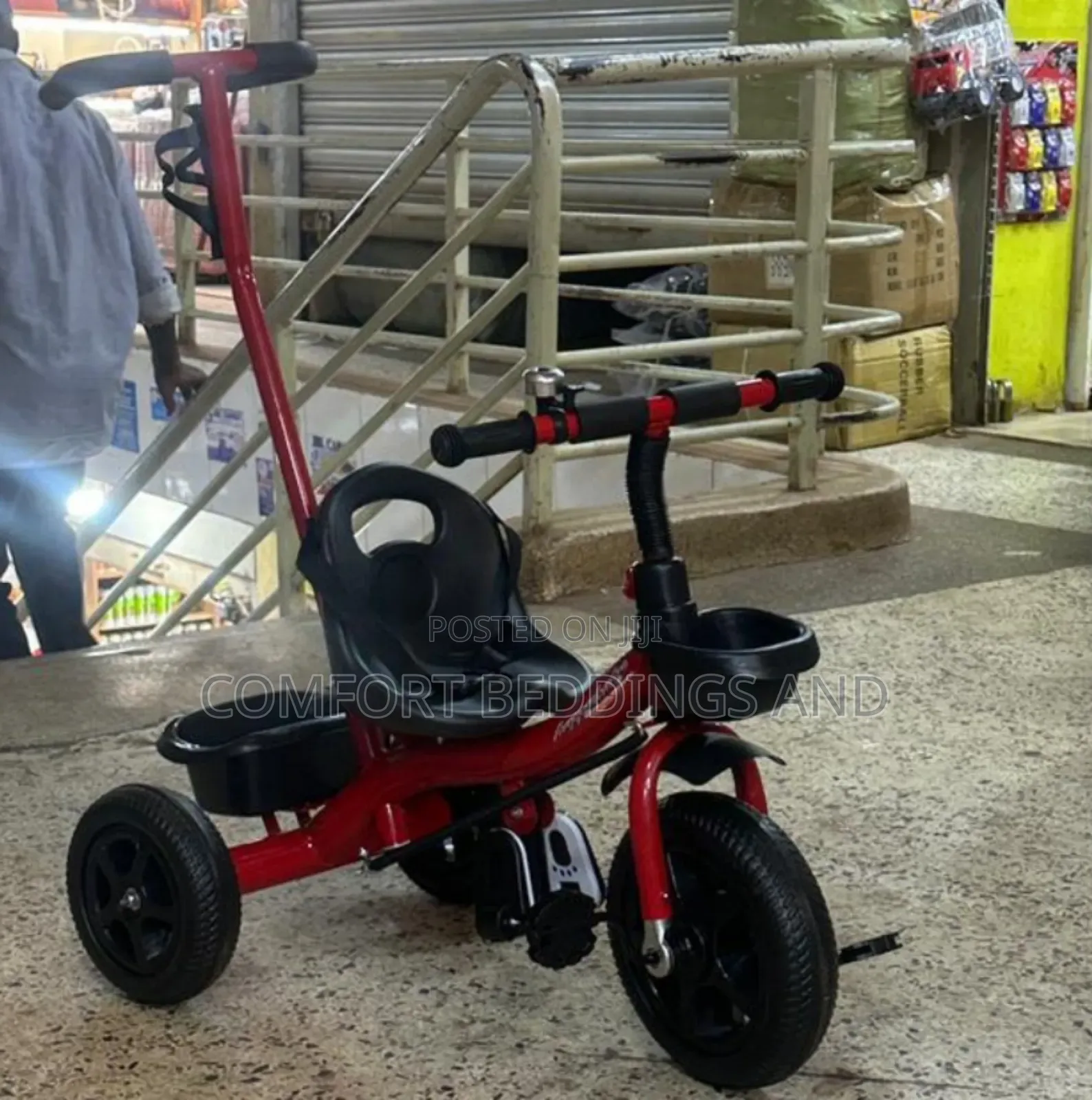Kids Tricycle With Steering Handle Red