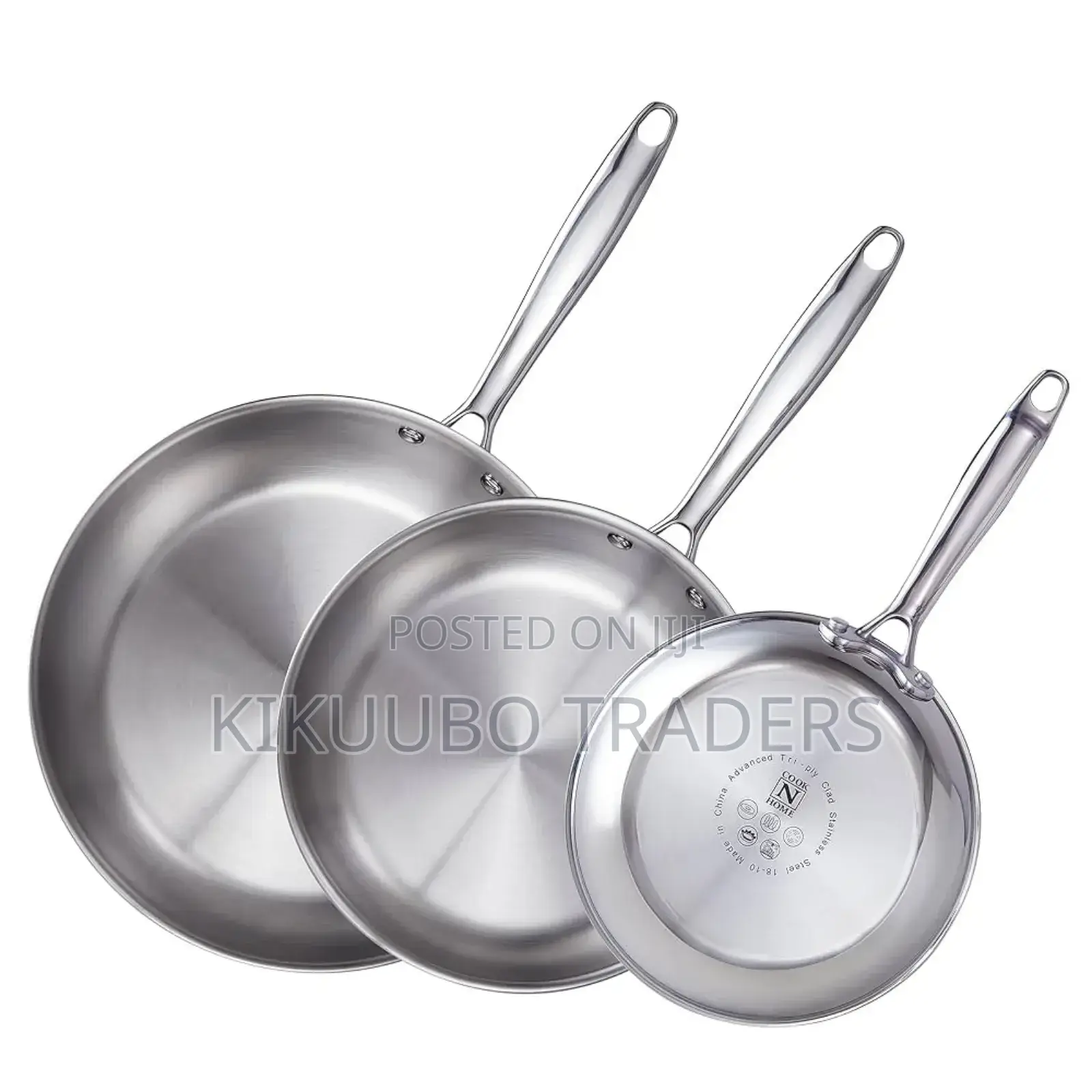 22,24,26cm Stainless Steel Nonstick Frying Pan Set of 3pcs