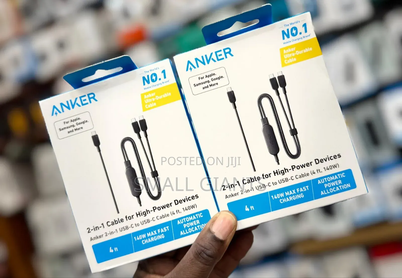 Anker 2-in-1 Usb-C to Usb-C Cable (4ft, 140w)