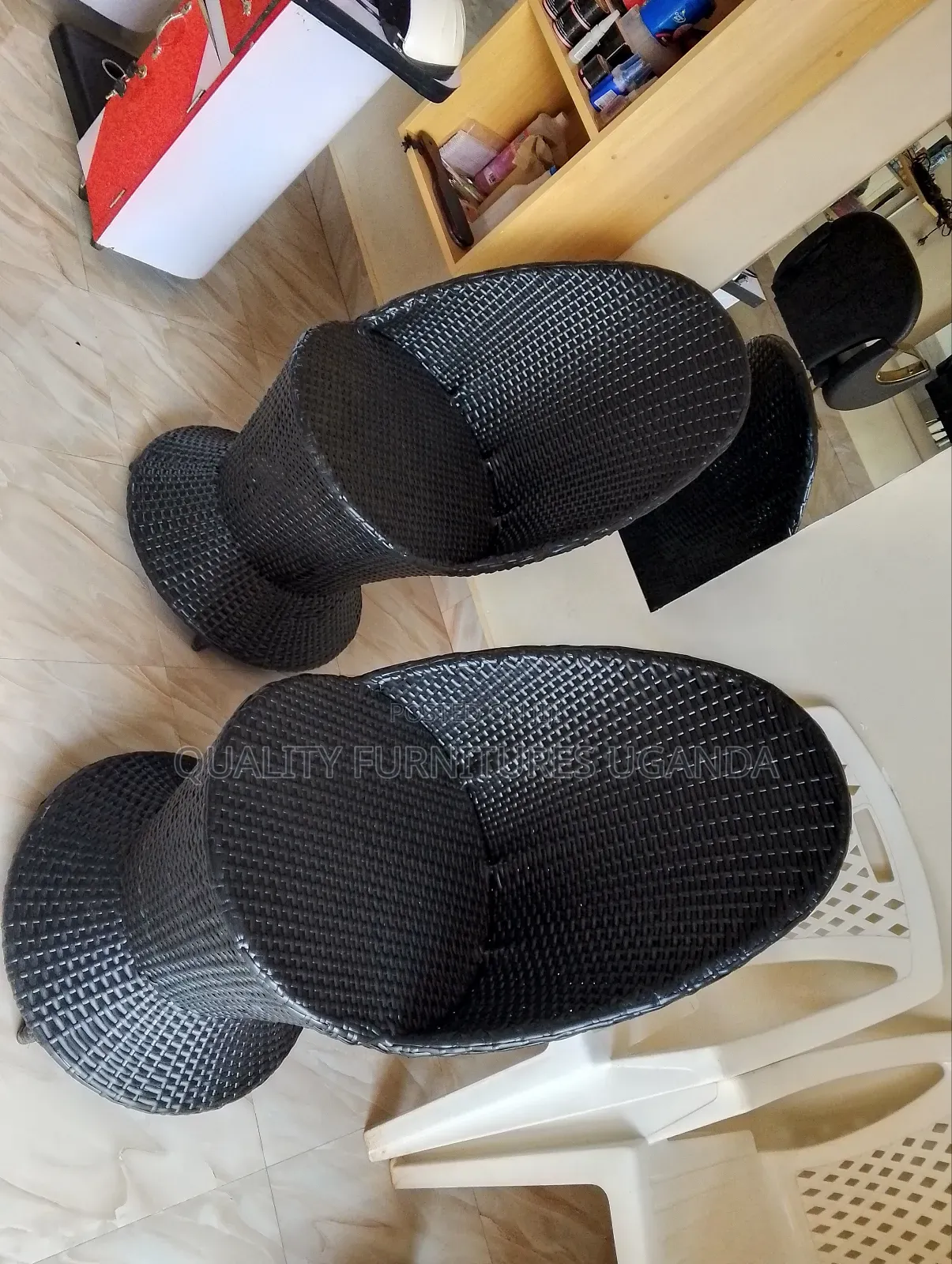 Black Rattan 2 Seats