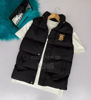 Black Burberry Vest Jackets