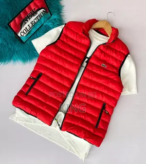 Red Lacoste Vest Jackets