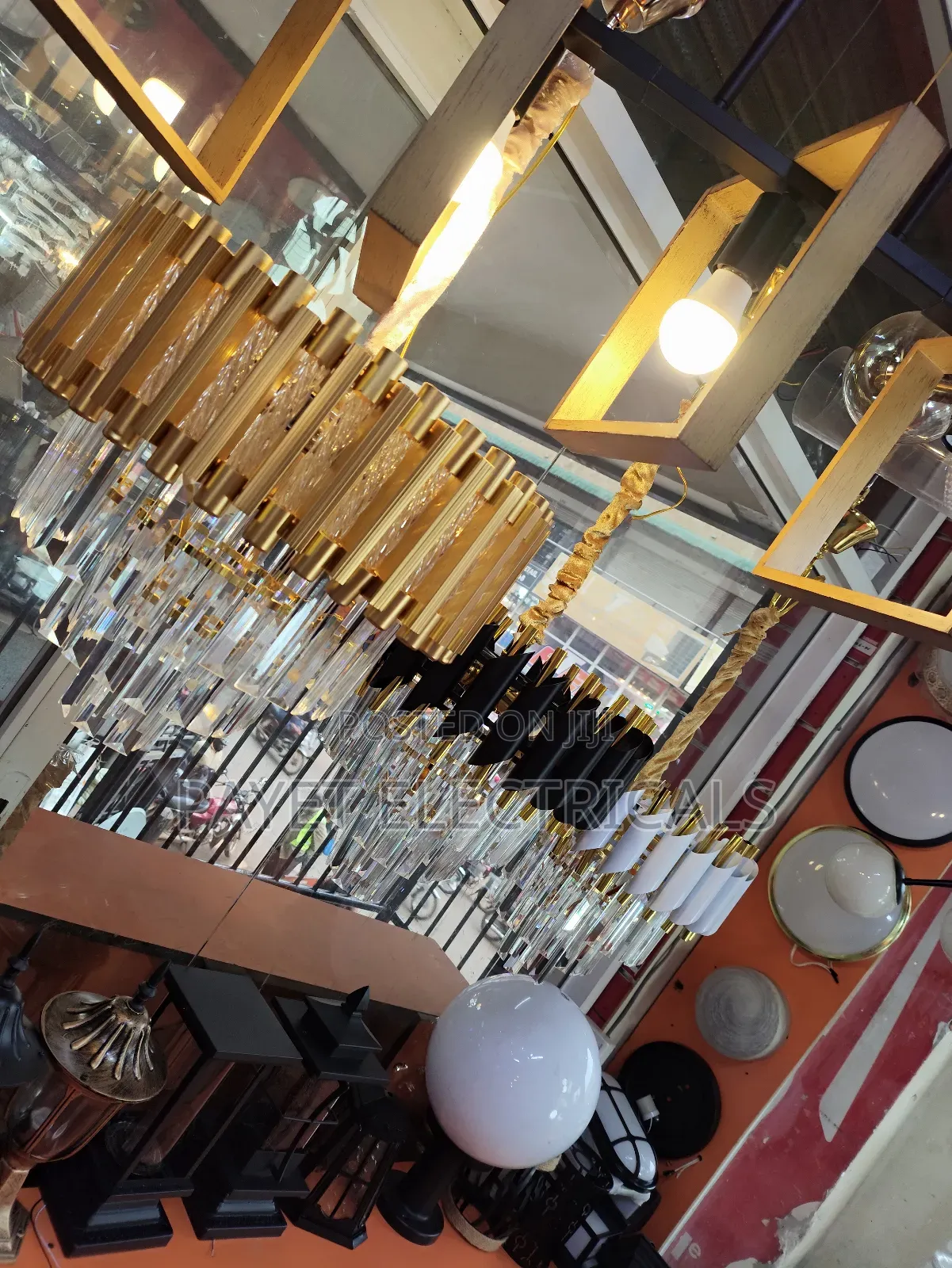 Black/ Gold / White Chandelier