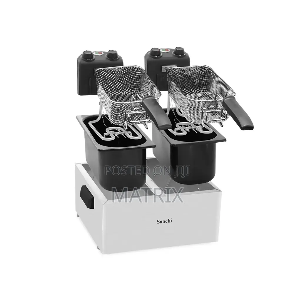 12l Saachi Double Deep Fryer Stainless Steel – Silver