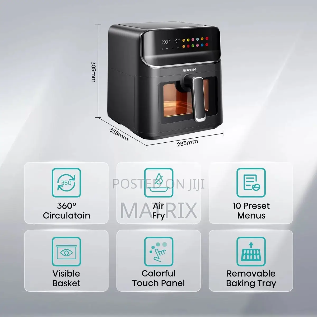 Hisense 6.7l Air Fryer With Led Display and Touch Control