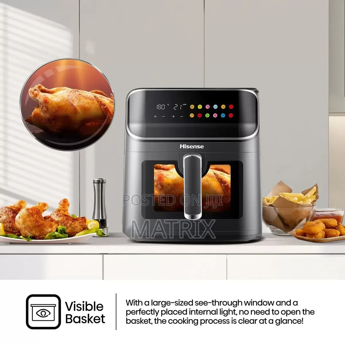 Hisense 6.7l Air Fryer With Led Display and Touch Control