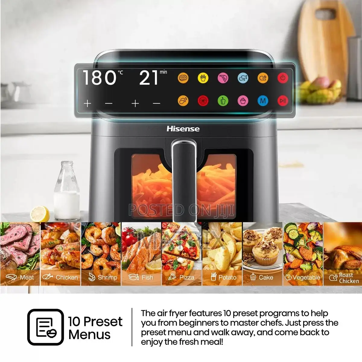 Hisense 6.7l Air Fryer With Led Display and Touch Control