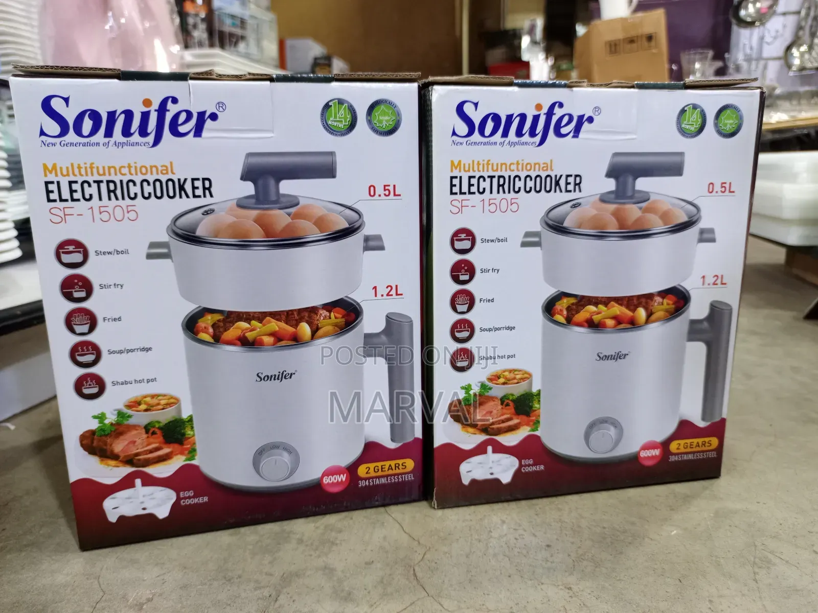 Sonifer Double Multifunctional Electric Cooker With Lid Handle
