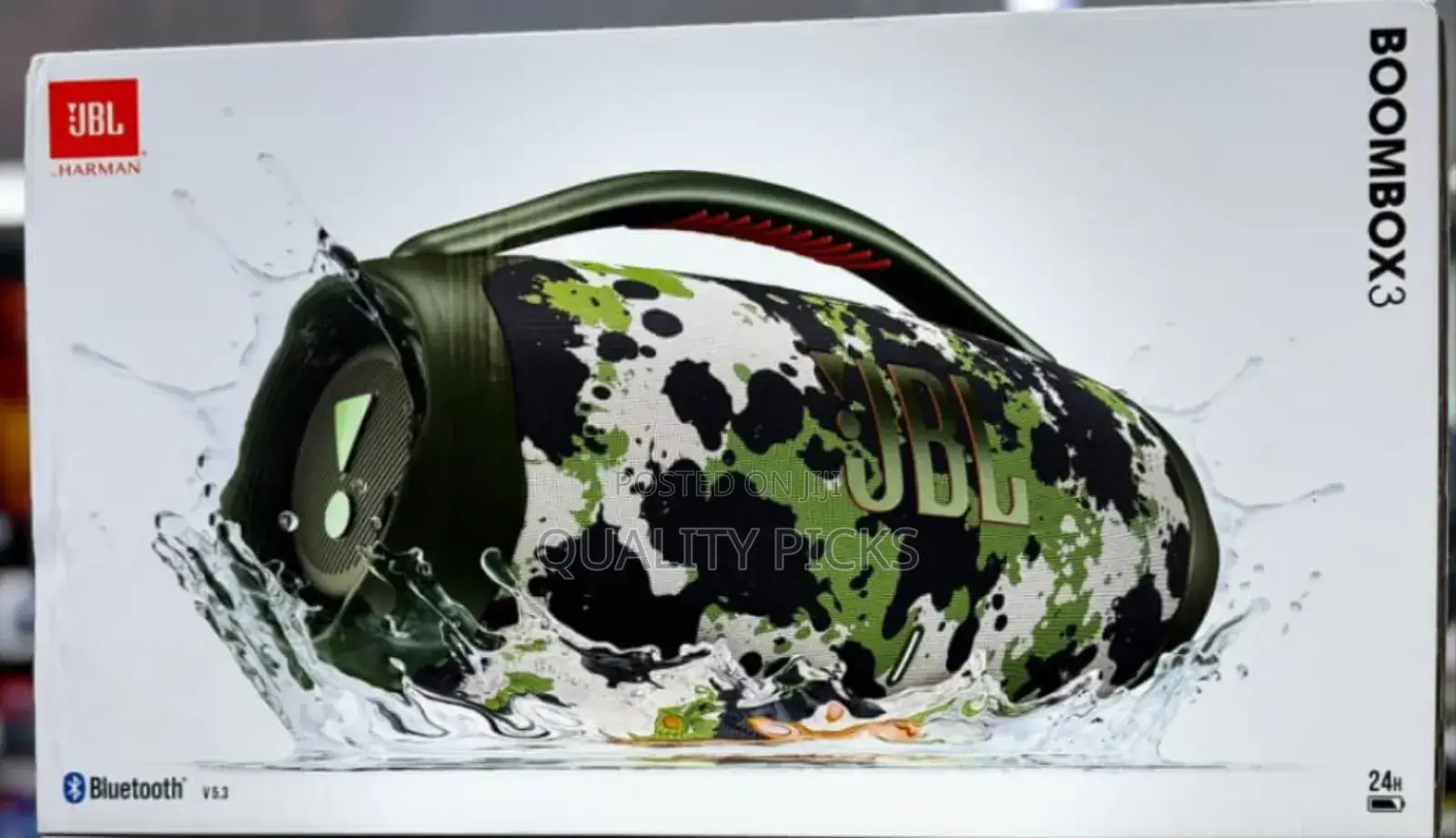 JBL Boombox 3 Portable Wireless Bluetooth Speaker.