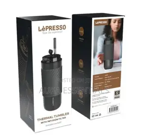Lepresso Coffee Mug With Sleeve and Straw 520ml