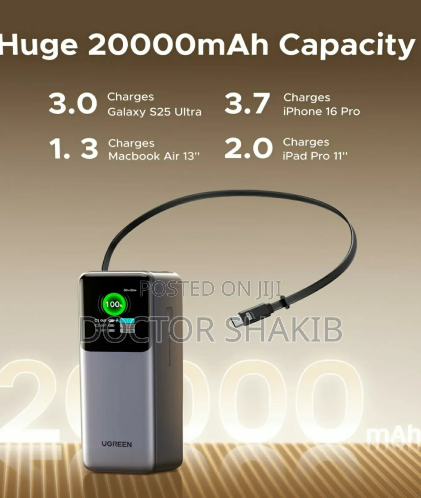 Original Ugreen Nexode 20000mah 130w Fast Charging Power Bank.
