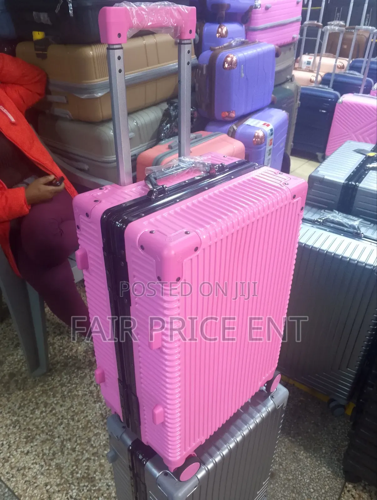 Noble Aluminium Plastic Suitcase. Small. ( Pink)