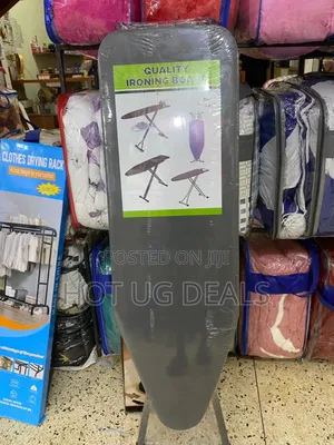 Large Foldable Ironing Board With Metallic Frame-black/Grey