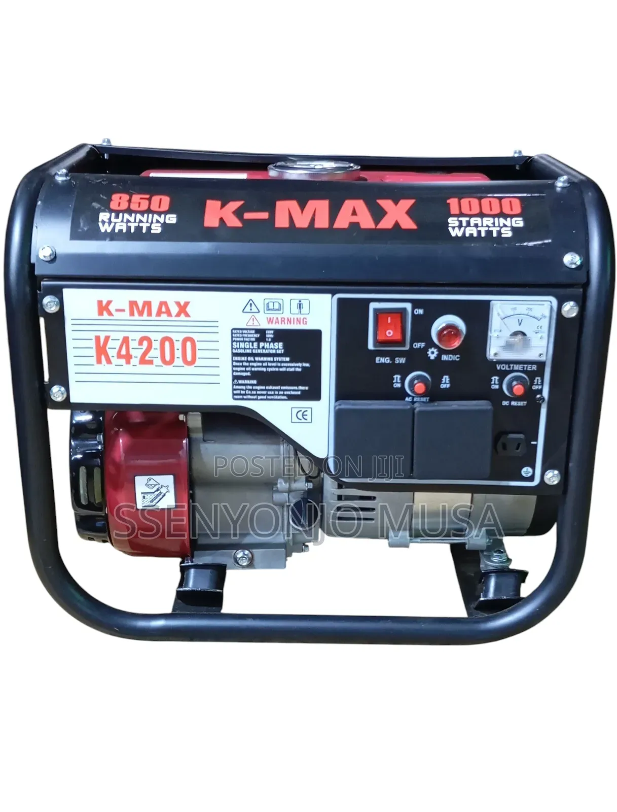 K-Max 850w Running 1000w Peak Gasoline Generator