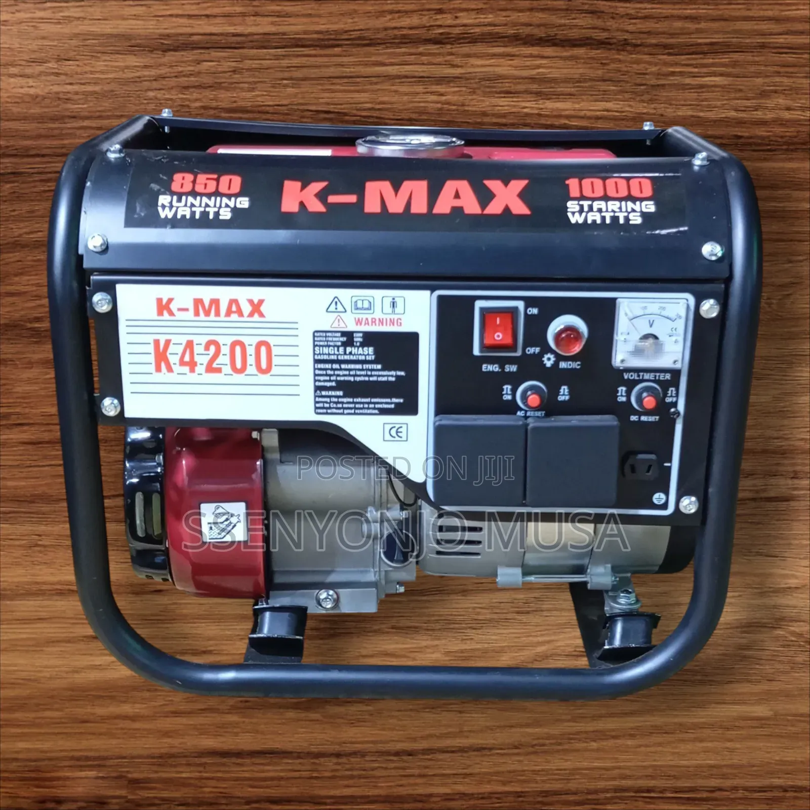 K-Max 850w Running 1000w Peak Gasoline Generator
