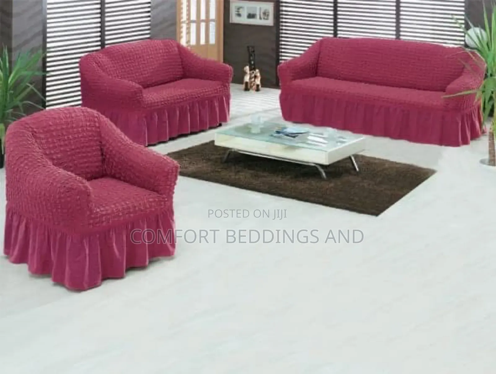 Sofa Chair Covers 3:2:1dark Pink
