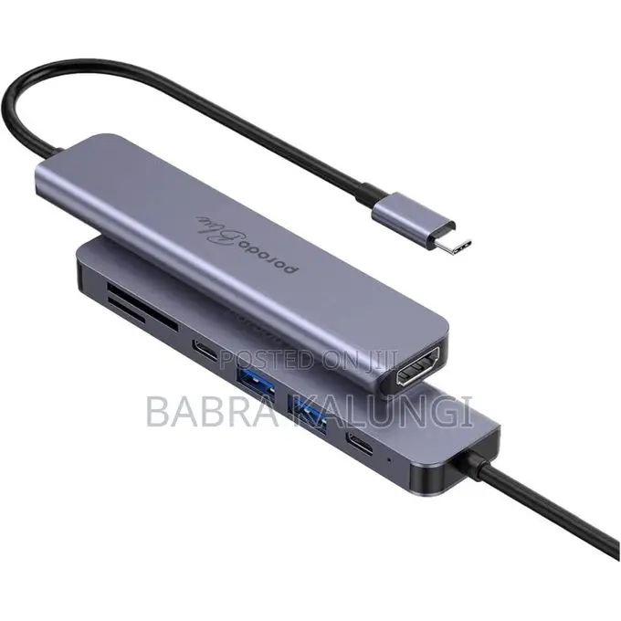 Porodo Blue 7in1 Hub Hdmi 2xusb-a 2xusb-C Sd Microsd