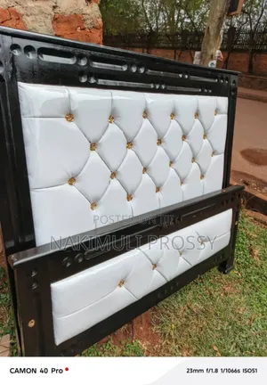 Four by Six Fabric White Leather