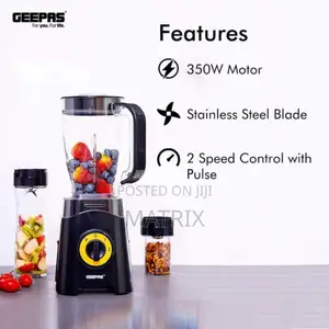 Geepas 3-in-1 Super Blender 2 Speed and Pulse Function 1.5l 500ml