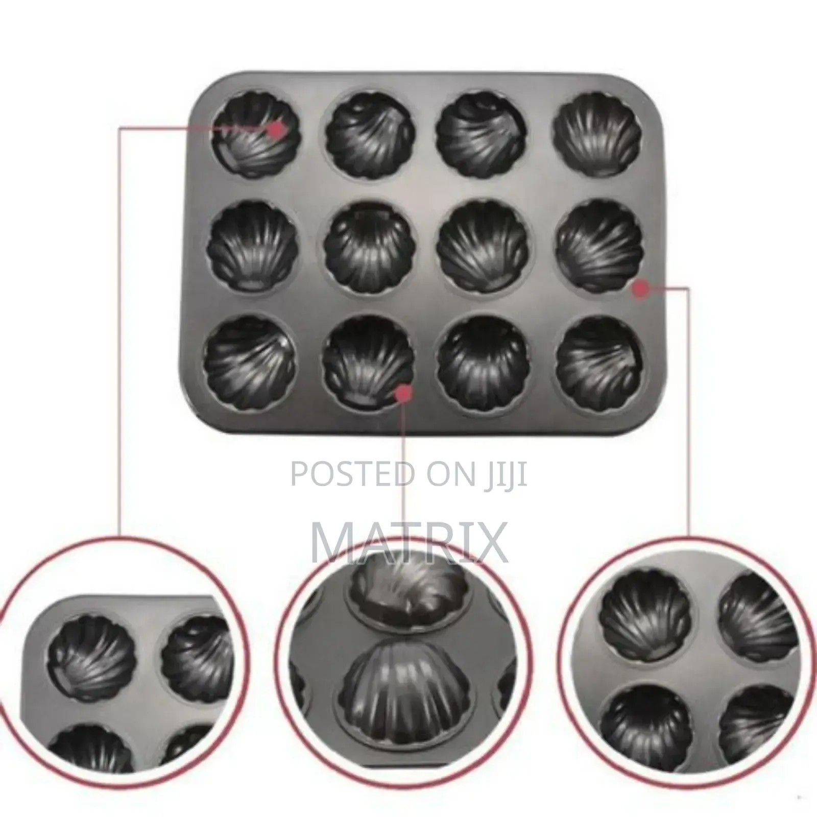 12-Hole Long Life,Cupcake Baking Tray /Oven Tray Pan - Black
