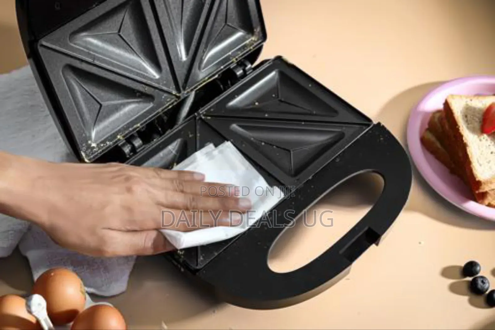 Portable Powerful 700w 2 Slice Grill Maker With Non-Stick Plates