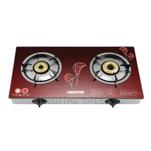 Electric Geepas Gk5602 Tempered Glass Double Gas Stove